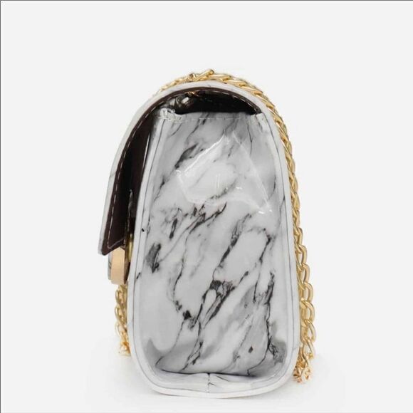 ⭐️ Marble Pattern Faux Leather Crossbody Bag - Picture 2 of 4
